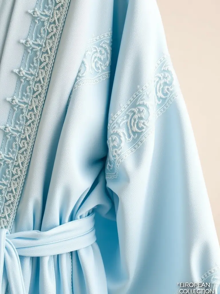 A close-up photograph of a 17th-century Visitation habit, showcasing the intricate details of the fabric and embroidery, displayed in a climate-controlled case within the ARSV museum.