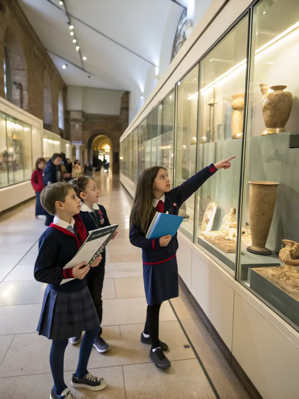 Children participating in an interactive educational program at the museum, learning about the daily life of nuns in the Visitation monastery through games and activities.